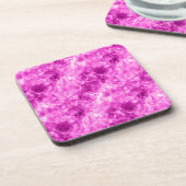 ピンクくしゃくしゃしたテクスチャ コースター (左側)