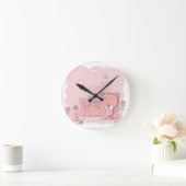 ピンクくま ラウンド壁時計 (ホーム)