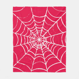 ピンクくもの巣 フリースブランケット