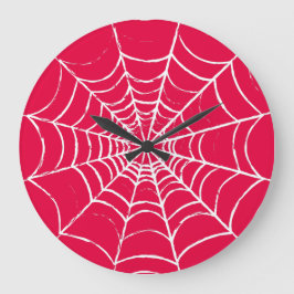 ピンクくもの巣 ラージ壁時計
