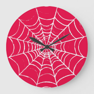 ピンクくもの巣 ラージ壁時計