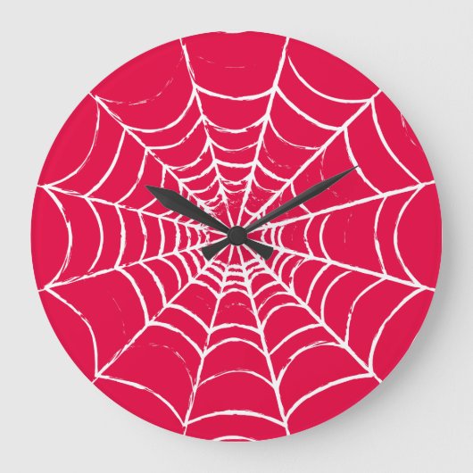ピンクくもの巣 ラージ壁時計 (正面)