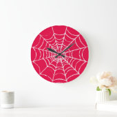 ピンクくもの巣 ラージ壁時計 (ホーム)