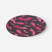 ピンクこうもりガーリーハローウィンパーティ ペーパープレート (アングル)