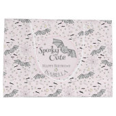 ピンクこうもり不気味かわいいベビーガール ラージペーパーバッグ (裏面)