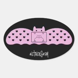 ピンクこうもり包帯バージョン1 楕円形シール