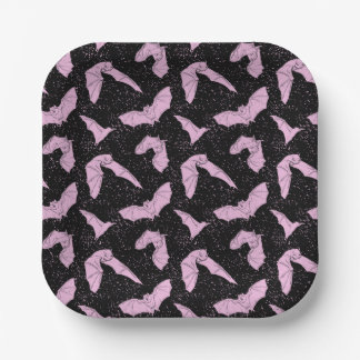 ピンクこうもり紙プレート ペーパープレート