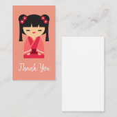 ピンクこけし日本の人形 ノートカード (正面/裏面)