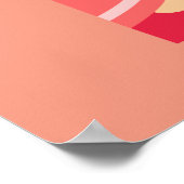 ピンクこけし日本の人形 ポスター (角)