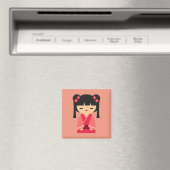 ピンクこけし日本の人形 マグネット (インサイチュ (食洗機))