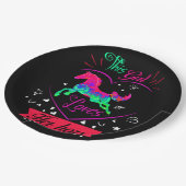 ピンクこの女の子は彼女の馬を愛している ペーパープレート (アングル)