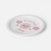 ピンクこ来この太陽、サンシャインガール赤ちゃんシャワー ペーパープレート (アングル)
