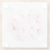 ピンクさくらんぼの木の花 ガラスコースター (裏面)