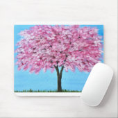 ピンクさくらんぼの花かわいらしの木の自然ガーリーシック マウスパッド (マウス)