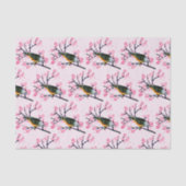 ピンクさくらんぼの花とソングバードの切り離し 薄葉紙 (正面)