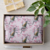 ピンクさくらんぼの花とソングバードの切り離し 薄葉紙 (ギフト)