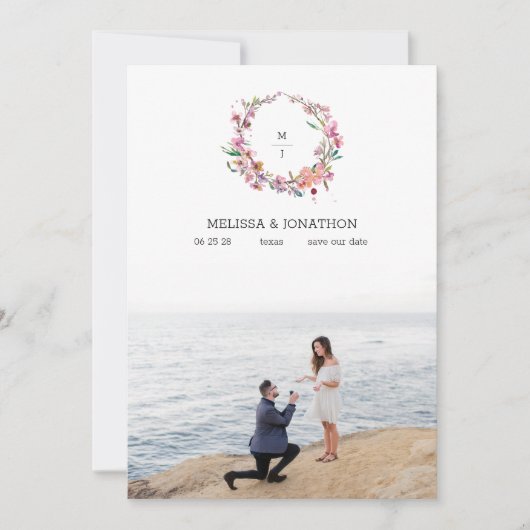 ピンクさくらんぼの花のフローラ画像の保存日付 セーブザデート (正面)