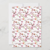 ピンクさくらんぼの花のフローラ画像の保存日付 セーブザデート (裏面)