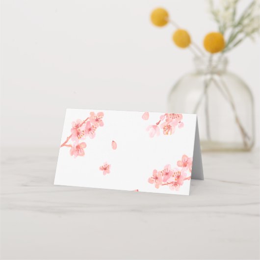 ピンクさくらんぼの花のプレイスホルダーカード プレイスカード