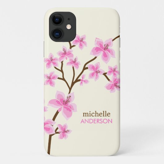ピンクさくらんぼの花の木 Case-Mate iPhoneケース (裏面)