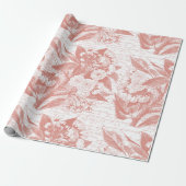 ピンクさくらんぼの花の枝の包装紙 ラッピングペーパー (アンロールド)