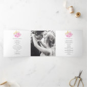 ピンクさくらんぼの花の水彩三重プログラム 三つ折りプログラム (内部)