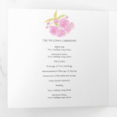 ピンクさくらんぼの花の水彩三重プログラム 三つ折りプログラム (内部最初)