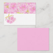 ピンクさくらんぼの花の水色名座席表 プレイスカード (正面/裏面)