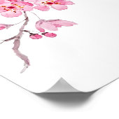 ピンクさくらんぼの花の水色2020 ポスター (角)