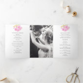 ピンクさくらんぼの花の水色 三つ折りプログラム (内部)