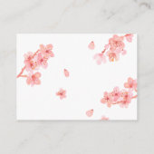 ピンクさくらんぼの花の赤ちゃんシャワーおむつラッフルカード エンクロージャーカード (裏面)