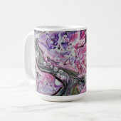 ピンクさくらんぼの花 コーヒーマグカップ (正面左)