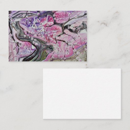 ピンクさくらんぼの花 名刺 (正面/裏面)