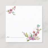 ピンクさくらんぼエレガントフローラ日付ナイトカード スクエア名刺 (裏面)