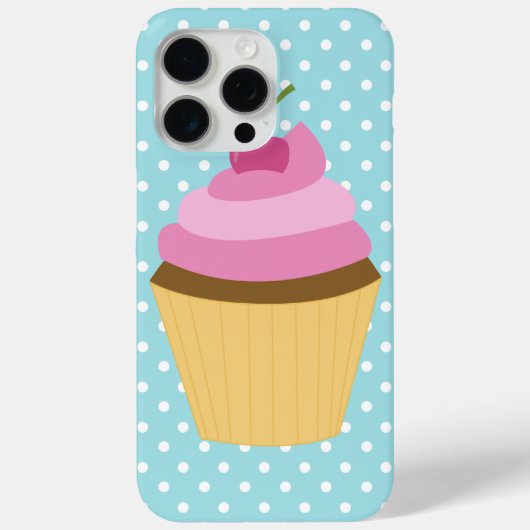 ピンクさくらんぼカップケーキイラストレーション Case-Mate iPhoneケース (裏面)