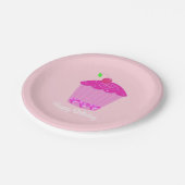 ピンクさくらんぼカップケーキ ペーパープレート (アングル)