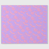 ピンクさくらんぼギフトラップガールズクラフトパーティー ラッピングペーパー (フラット)