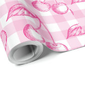 ピンクさくらんぼコケットエステティック ラッピングペーパー (ロールコーナー)