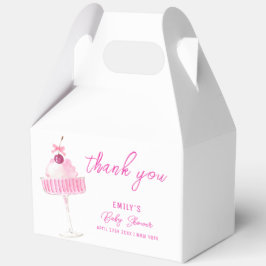 ピンクさくらんぼシャンパンブランチ赤ちゃんシャワー フェイバーボックス