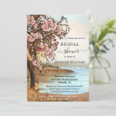 ピンクさくらんぼツリーバタフライブライダルシャワー 招待状 (スタンド正面)