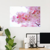 ピンクさくらんぼツリー ポスター (ホームオフィス)