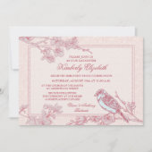 ピンクさくらんぼバードファースト聖餐式 招待状 (正面)