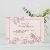 ピンクさくらんぼバードファースト聖餐式 招待状 (スタンド正面)