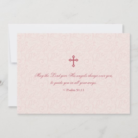 ピンクさくらんぼバードファースト聖餐式 招待状 (裏面)