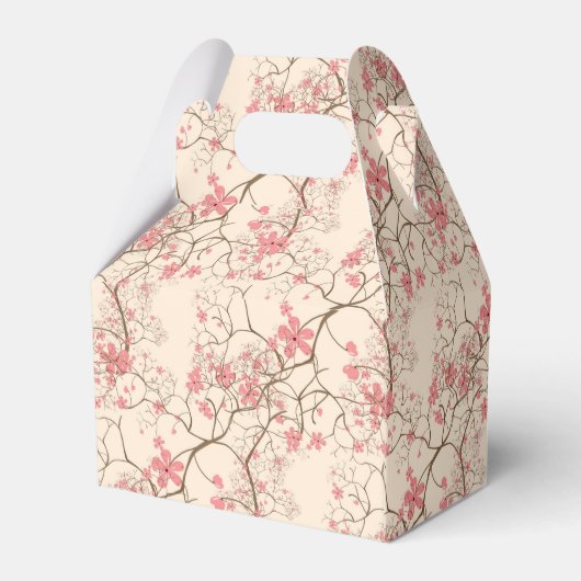 ピンクさくらんぼパーソナライズされた花切妻箱 フェイバーボックス (裏面サイド)