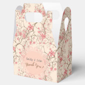 ピンクさくらんぼパーソナライズされた花切妻箱 フェイバーボックス (オープン)