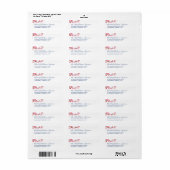 ピンクさくらんぼフラムス差出人住所ラベル ラベル (フルシート)