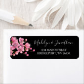 ピンクさくらんぼフラムズオンブラック差出人住所 ラベル (インサイチュ)