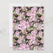 ピンクさくらんぼフラムズオンブラック結婚式招待状 招待状 (裏面)