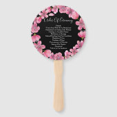 ピンクさくらんぼフラムズオンブラック結婚式 プログラム ハンドファン (裏面)